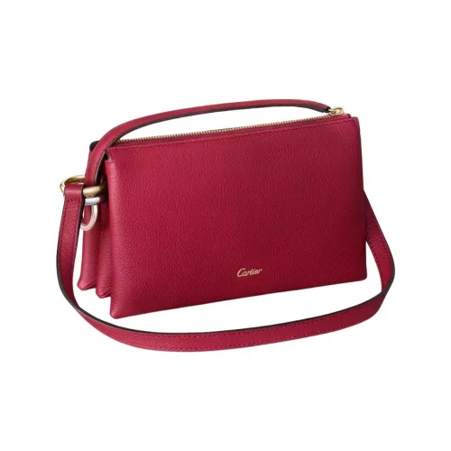 Cartier Trinity Series Рельефная Телячья Кожа Сумка через плечо Мини Женская Красная