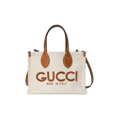 GUCCI Хлопок лен смесь холст тоут сумка сумка для покупок сумка холщовая сумка мини женский бежевый