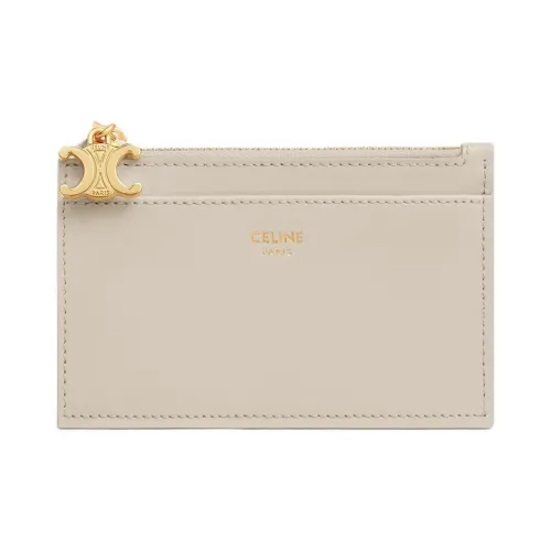 CELINE Triomphe Телячья кожа Держатель для карт Женский Светлый Каменный цвет
