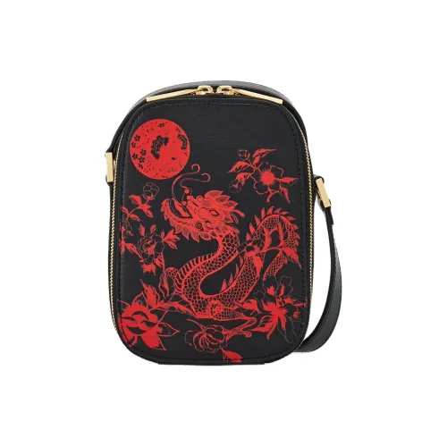 Ferragamo Сумка через плечо из коровьей кожи Мужская Черная Красная