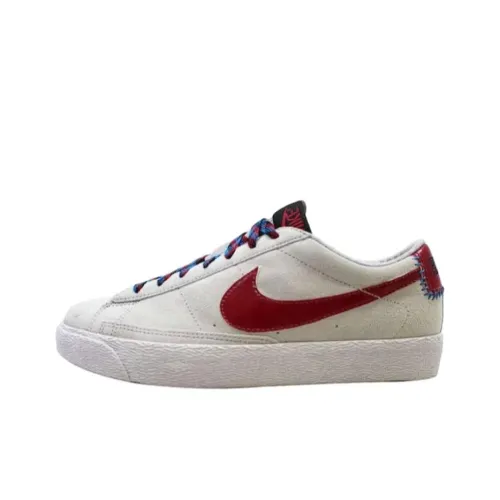 Nike Blazer Low Премиум Амортизация Износостойкий Низкий Топ Скейтборд Кроссовки Унисекс Красный Белый