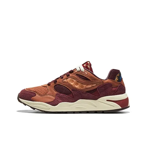 Saucony Grid Shadow 2 Беговые кроссовки Низкий топ Коричневый Красный Унисекс