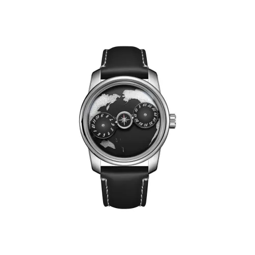 OBLVLO Автоматический механический механизм Мужские часы 42мм*42мм*12мм Черный