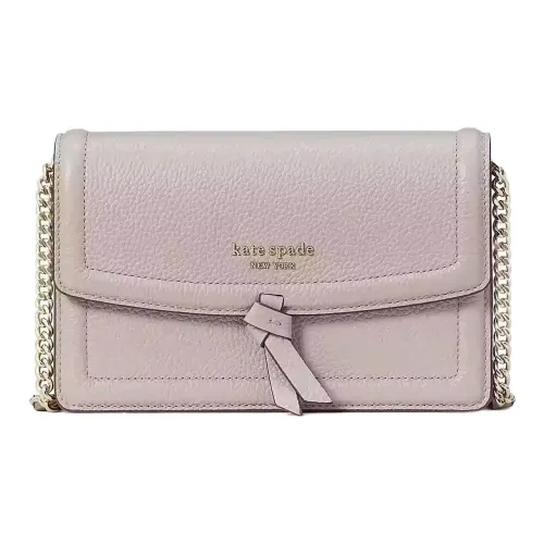 Kate Spade Knott Litchi Grain Leather Crossbody Bag Women's Warm Gray Brown Кейт Спейд Knott Личи Грейн Кожаная Сумка через плечо Женская Теплый Серый Коричневый