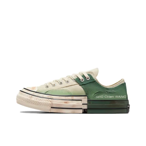 Converse x Feng Chen Wang Deconstruction Low Top Canvas Shoes Unisex Beige White Green Конверс x Feng Chen Wang Деконструкция Низкие Кеды Унисекс Бежевый Белый Зеленый