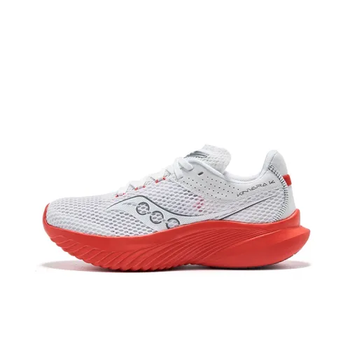Saucony Kinvara Elite 14 Легкий Низкий Топ Беговые кроссовки Женские Белый Красный