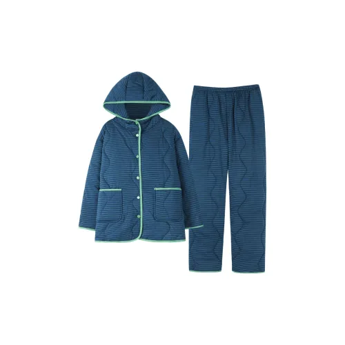 ZumashL S83771# Хлопок с капюшоном, набор, стеклянно-голубой, женские пижамные комплекты