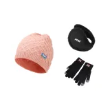 Розовый + Перчатка + Наушники — меховые капюшоны