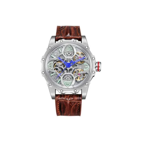 HANBORO Four Leaf Clover Коллекция Автоматические механические часы Мужские часы с открытым механизмом Циферблат HBR8854 PBZ