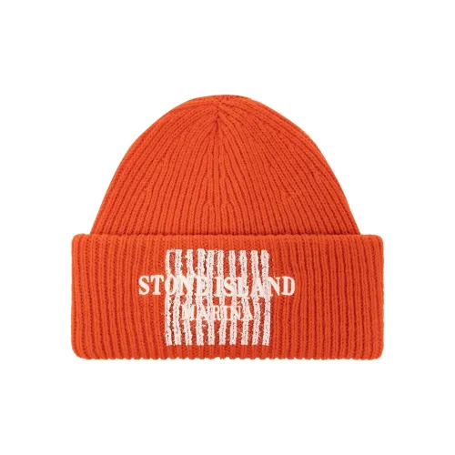 STONE ISLAND Новая шерсть Шапки-бини Мужской Оранжево-красный