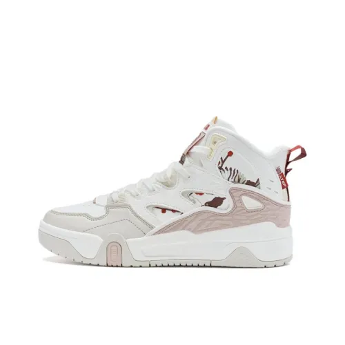 XTEP Устойчивые к истиранию высокие кроссовки для скейтбординга Женские Парус Белый Коричневый Розовый Белый Песочный Серый