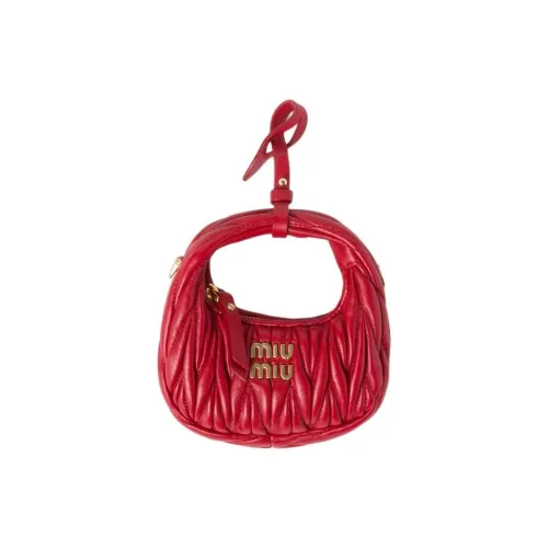 MIU MIU Wander Series Sheepskin Hobo Bag Сумка через плечо Сумка через плечо Extra Mini Женская Красная
