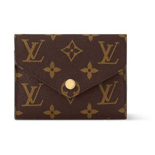 LOUIS VUITTON Victorine Покрытый холст с зернистой текстурой кожи коровы цвет коричневый держатель для карт и кошелек женский