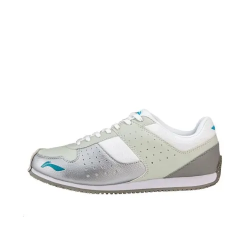 LiNing Shock Absorbers Slip-Resistant Abrasion-Resistant Low-Top Training Shoes Unisex Silver White Blue LiNing Shock Absorbers Противоскользящие устойчивые к истиранию низкий топ кроссовки для тренировок унисекс серебристо-белый синий
