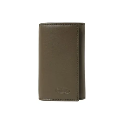 DIESEL Коровья кожа Key Pouch Унисекс Оливково-зеленый Апельсин