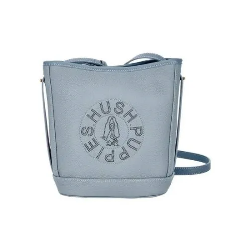 Hush Puppies Зернистая кожа личи Коровья кожа Ведрообразная сумка Сумка через плечо Женская