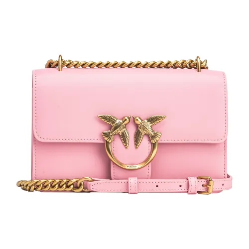 PINKO Телячья кожа Портативная Сумка через плечо Сумка на плечо Мини Женский Румяно-розовый