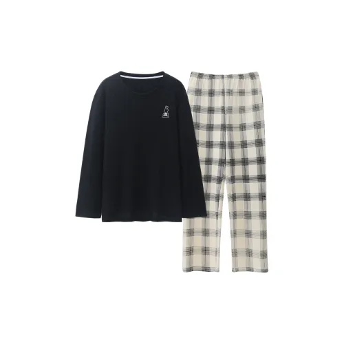 HUAJIDEGUSHI Черный мужской комплект пижам