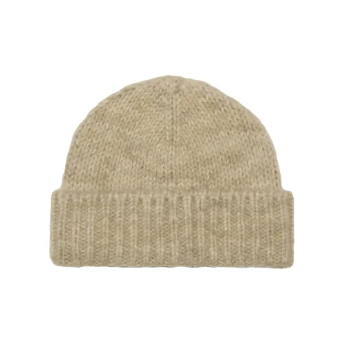 Maison Margiela Alpaca Cotton Wool Beanies Women's Beige Brown