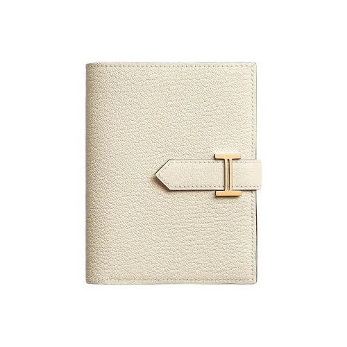 HERMES Bearn Mysore Шевро Кошелек Женские I2 Nata Кремово-белый