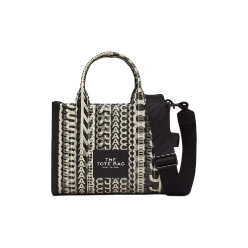 MARC JACOBS Жаккардовая ткань Тоут Сумка Сумка для покупок Сумка через плечо Сумка Маленькая Женская Черная и Белая