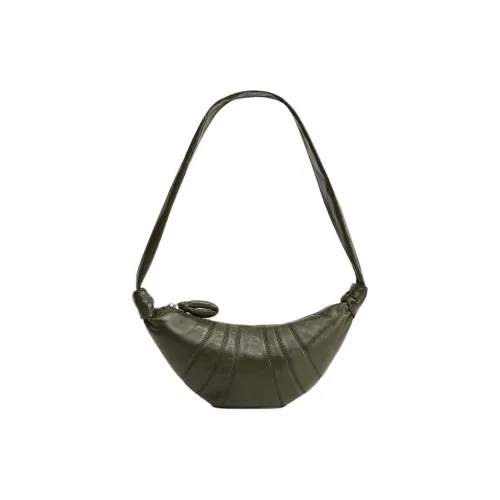 Lemaire Croissant Series Мягкая кожа Nappa Круассан Сумка Портативная Сумка через плечо Сумка через плечо Унисекс Травяной зеленый