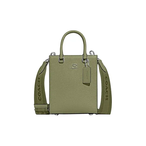 COACH Коровья кожа Тоут Сумка Сумка для покупок Сумка через плечо Сумка Маленькая Мужская Мшисто-зеленая