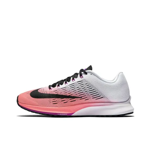 Nike Air Zoom Elite 9 Амортизация Износостойкий Низкий Топ Беговые кроссовки Женские Белый Красный