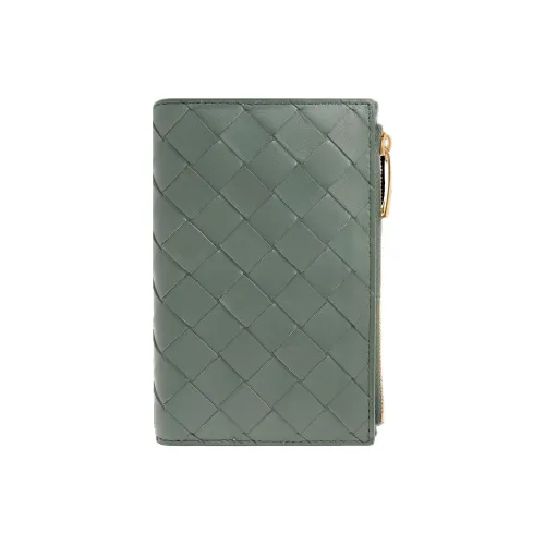 Bottega Veneta Sheepskin Wallet Medium Women's Green Gray Bottega Veneta Кошелек из овчины Средний Женский Зеленый Серый