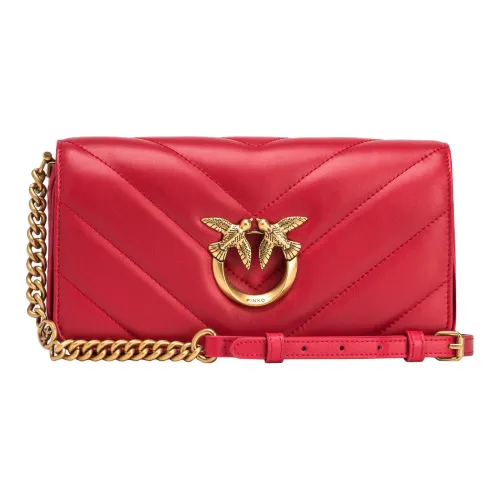 PINKO Click series Сумка через плечо из коровьей кожи женская красная