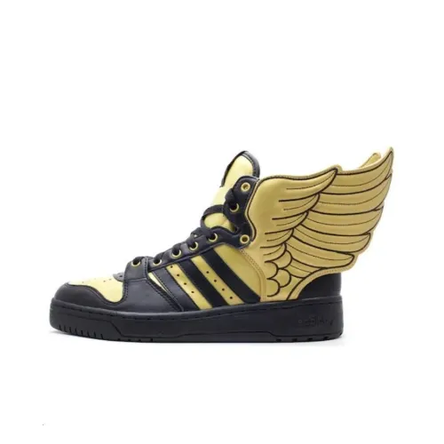 Adidas Originals JS Wings 2,0 Амортизация Износостойкие Высокие Кроссовки для скейтбординга Унисекс Черный Желтый