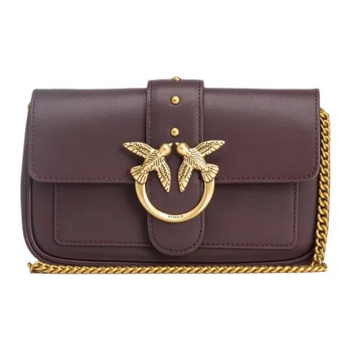 PINKO Pocket Love Сумка через плечо из коровьей кожи женская шоколадно-коричневый