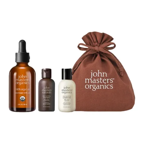 John Masters Organics Волосы Защитный Новичок Набор 59мл+60мл+60мл+Сумка на шнурке Коричневый