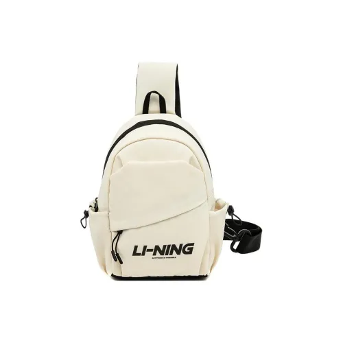 LINING Sports Life Collection Полиэстер Одно плечо Сумка через плечо Sling Сумка Обычный Унисекс Экрю