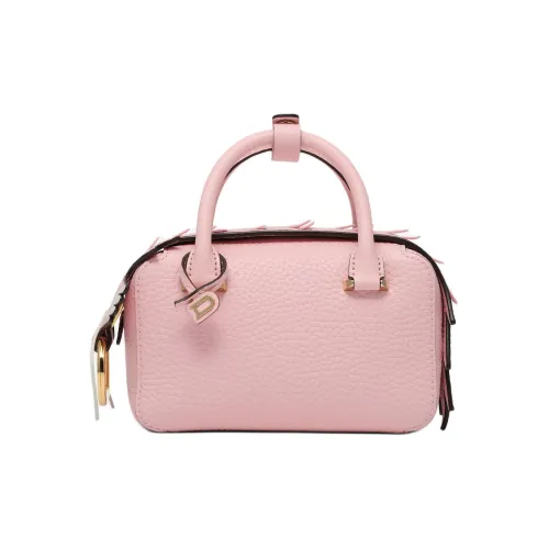 Delvau Cool Bo Soft с рельефным узором Телячья кожа Сумка через плечо Сумка Женская Розовая