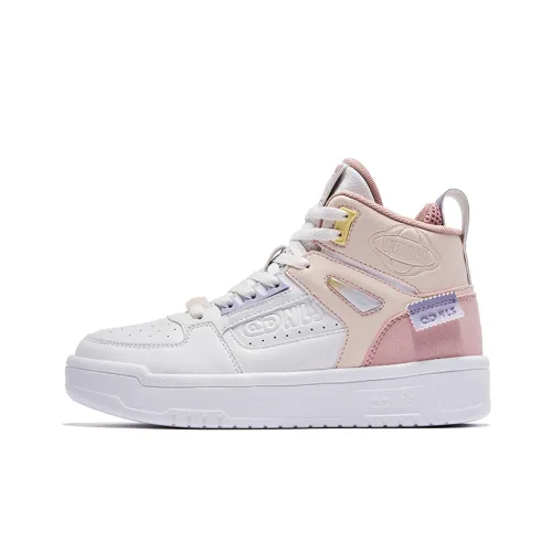 QIAODAN Скейтборд Кроссовки High Top Jordan Белый/Облачно-Розовый Женские