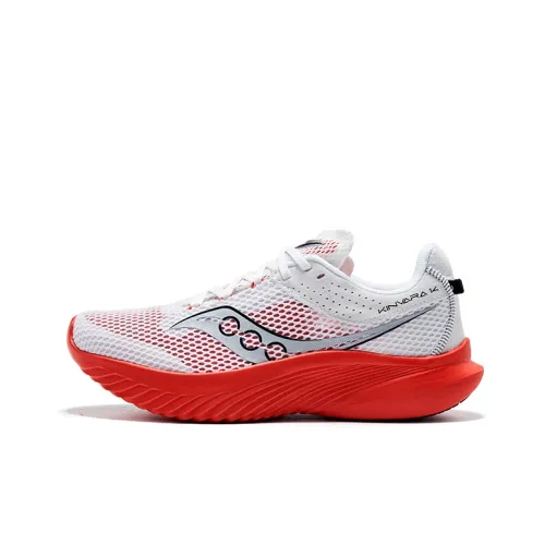 Saucony Kinvara Elite 14 Беговые кроссовки Низкий топ Белый Красный Мужской