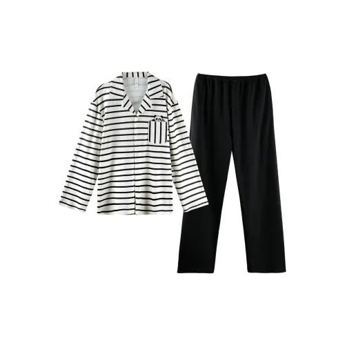 Q'NIANMA Черные полосы Мужской Пижамный комплект