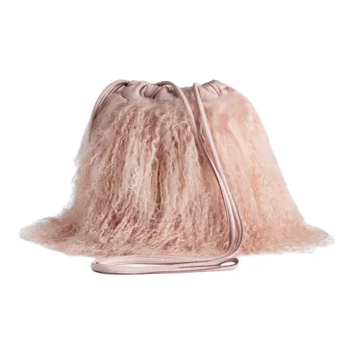 Zadig Voltaire Shearling Bucket Bag Crossbody Bag Small Women's Pink Zadig Voltaire Овчина Ведро Сумка Сумка через плечо Маленькая Женская Розовая