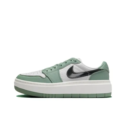 Jordan Air Jordan 1 Low Топ Винтажные Баскетбольные Кроссовки Женские Зеленый Белый Черный