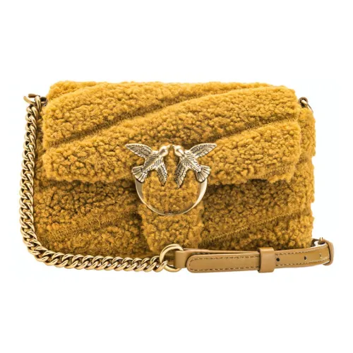 PINKO Puff Полиэстер Swallow Сумка Сумки через плечо Сумка на плечо Стандартная Женская Имбирно-желтая