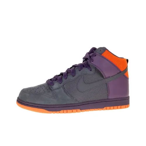 Nike Dunk High Амортизация Высокий Топ Скейтборд Кроссовки Унисекс Серый Фиолетовый