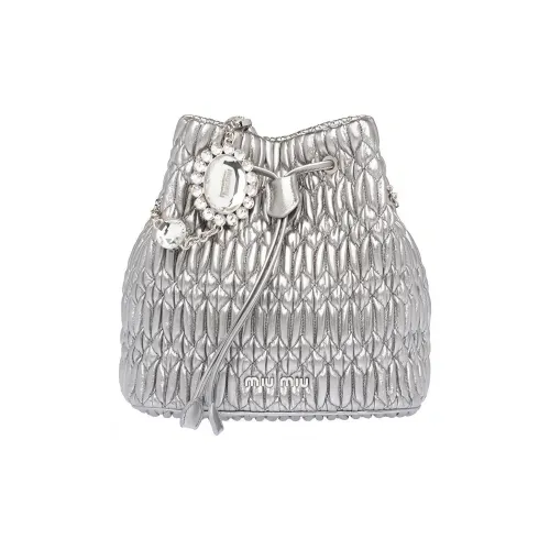 MIU MIU Овчина Сумка-ведро Сумка на плечо Women's Silver