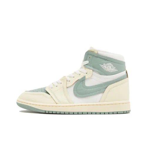 Jordan Air Jordan 1 High мм 'Нефритовый Дым' Высокий Топ Винтажные Баскетбольные Кроссовки Женские Бежево-зеленый