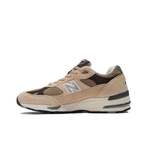 New Balance NB 991 Series Устойчивые к истиранию Низкие Беговые кроссовки Мужские Хаки Коричневый