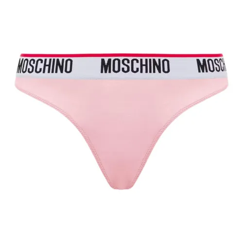 MOSCHINO Логотип Полоска Стринг Трусы Женские Розовые