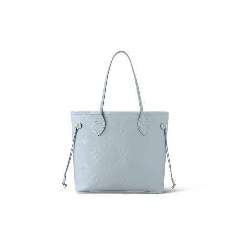 LOUIS VUITTON NEVERFULL Тисненая крупнозернистая кожа коровы сумка-тоут сумка для покупок сумка через плечо женская синяя