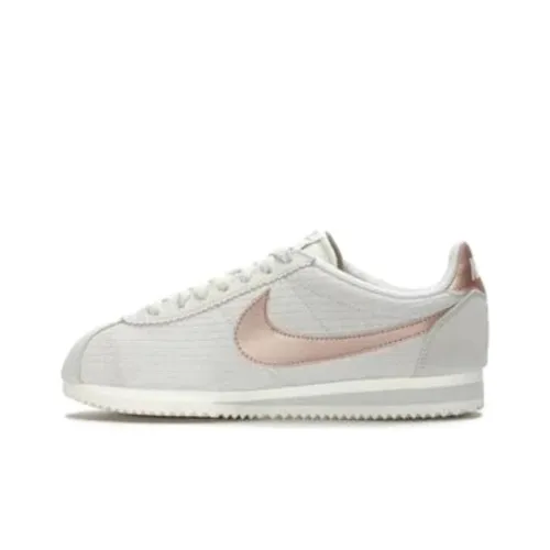 Nike Classic Cortez Slip Resistant Abrasion Resistant Легкий Низкий Топ Скейтборд Кроссовки Женские Серый Золото