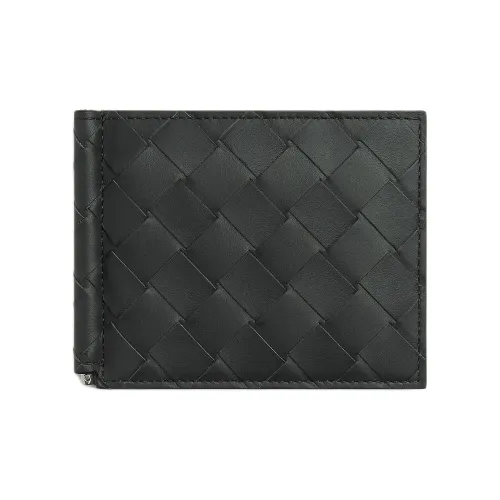 Bottega Veneta Телячья кожа Кошелек Мужской Черный Тихоокеанский Синий