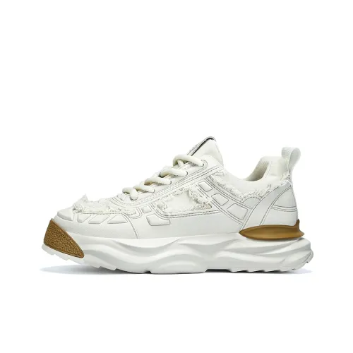 BOIGEMES Низкий топ толстая подошва кроссовки мужские белые